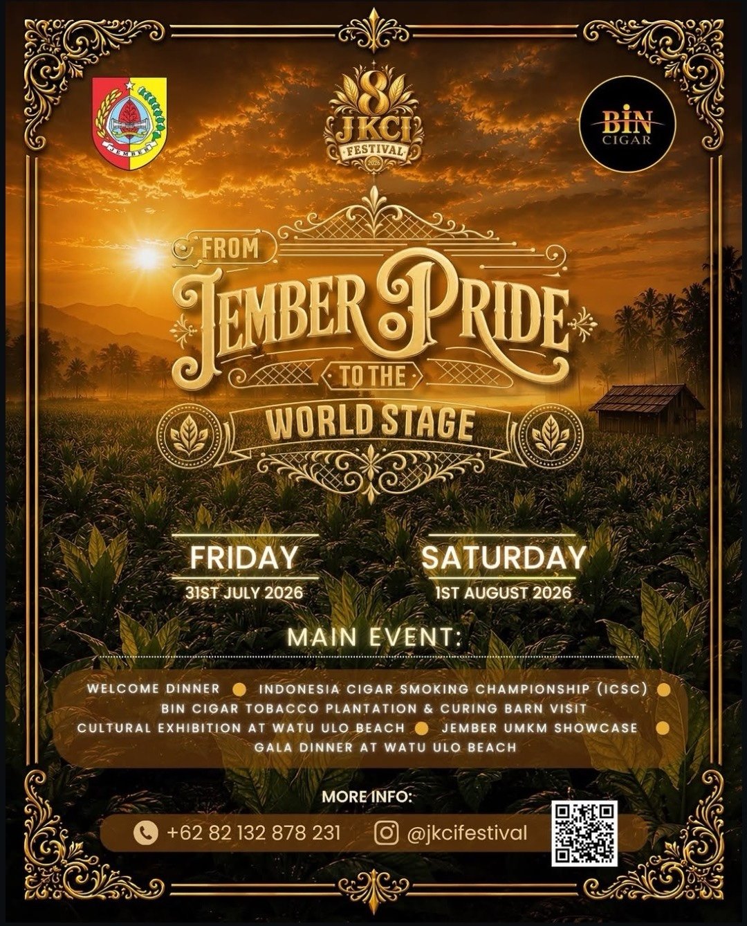JKCI Festival 2026: Jember Pride tobacco event poster
