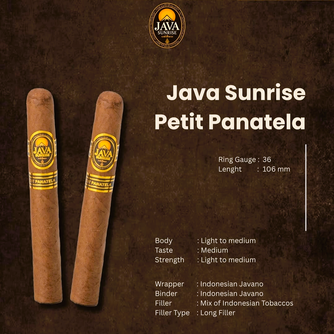 Java Sunrise Petit Panatela cigars and product specifications.